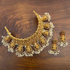Ganesha Real Kemp Heavy Bridal CZ Choker Necklace Set