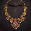 Spinal& Beads Silver Temple Necklace